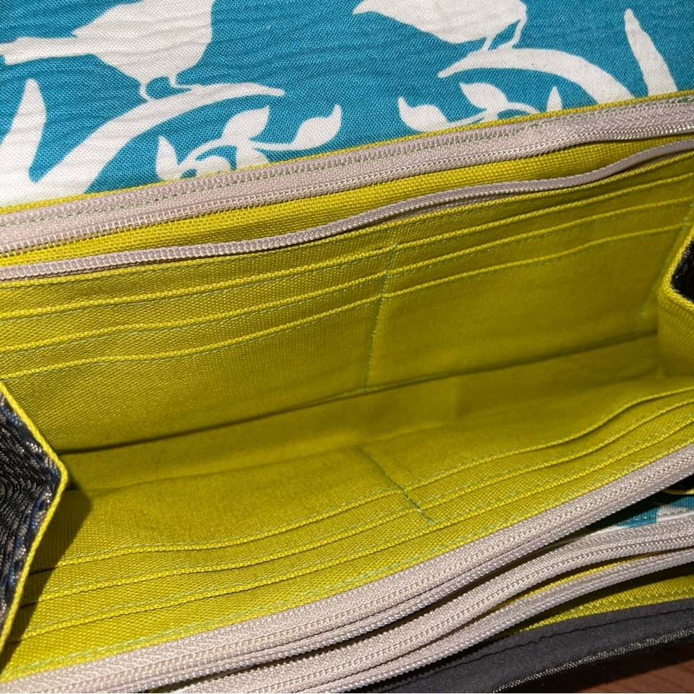 New Handmade Cotton Clutch Wristlet Bag Lots of CC Slip Pockets, Phone Money - Picture 7 of 12
